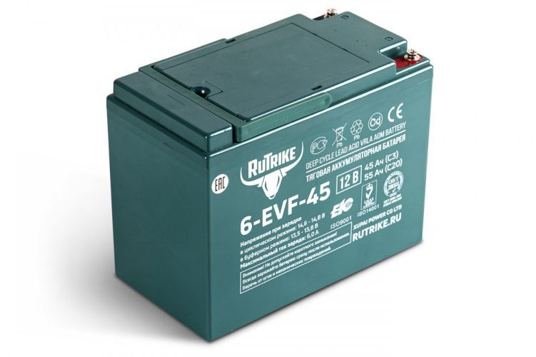 Аккумулятор тяговый RuTrike 6-EVF-45 (12V45A/H C3)
