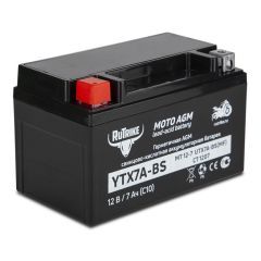 Аккумулятор стартерный для мототехники Rutrike YTX7A-BS (12V/7Ah) (UTX7A-BS, CT 1207, MT 12-7)
