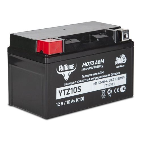 Аккумулятор стартерный для мототехники Rutrike YTZ10S (12V/10Ah) (UTZ10S, CT 1210.1, MT 12-10-A)