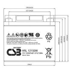 Аккумулятор CSB HRL 12150W FR